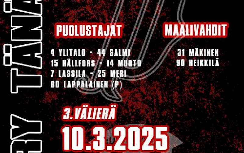 Sarja katkolla tänään