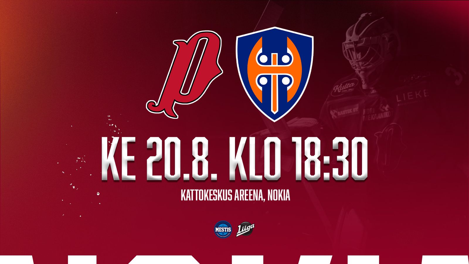 Pyry kohtaa Tampereen Tapparan 20. elokuuta 2025