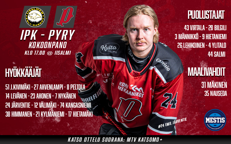 Tiukka tappio Rovaniemellä - Tänään uusi yritys Iisalmessa