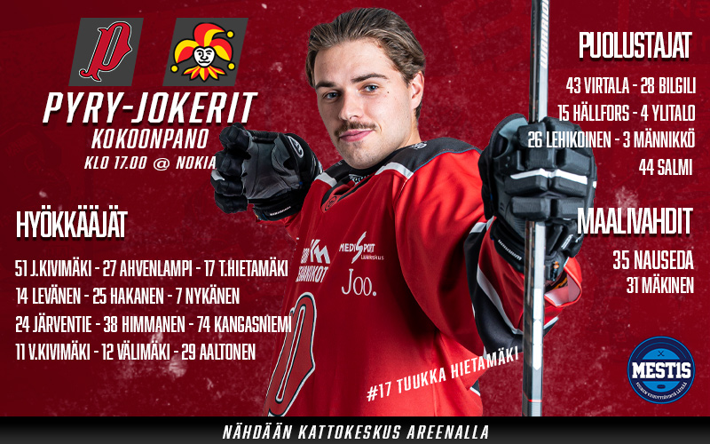 Pyry jatkoi hyviä otteitaan Imatralla - Tänään edessä kotiottelu Jokereita vastaan