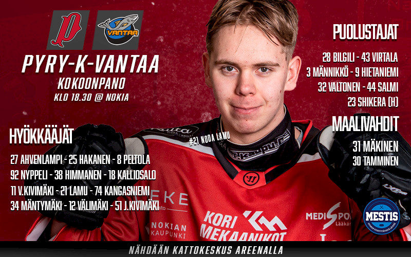 Viimeinen kotiottelu runkosarjassa - Vastassa Kiekko-Vantaa