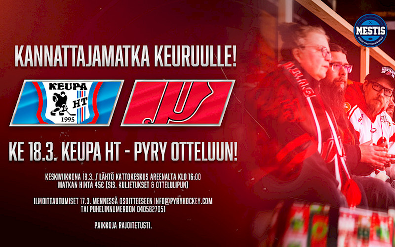 Lähde kannustamaan Pyry karsintasarjan voittoon
