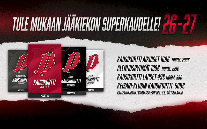 Superkauden kausikorttikampanja käynnistyy perjantaina 10.4.